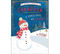 Piccadilly Greetings Character Christmas Card Grandson - 9 x 6 inches