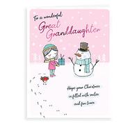 Piccadilly Greetings Character Christmas Card Great Granddaughter - 8 x 6 inches