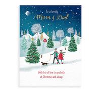 Piccadilly Greetings Character Christmas Card Mum & Dad - 8 x 6 inches