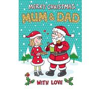 Piccadilly Greetings Character Christmas Card Mum & Dad - 9 x 6 inches