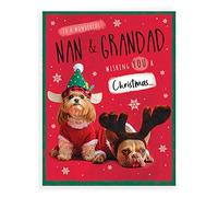 Piccadilly Greetings Character Christmas Card Nan & Grandad - 8 x 6 inches