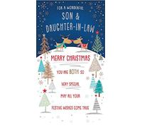 Piccadilly Greetings Character Christmas Card Son & Daughter in Law - 9 x 5 inches