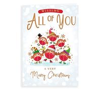Piccadilly Greetings Character Christmas Card to All of You - 9 x 6 inches,A41358