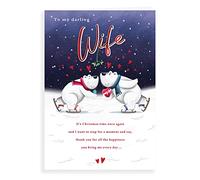 Piccadilly Greetings Character Christmas Card Wife - 9 x 6 inches