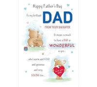 Piccadilly Greetings Character Father's Day Card Dad from Daughter - 9 x 6 inches (A53361)