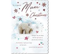 Piccadilly Greetings Christmas Card Classic To a Special Mum Polar bears - 9 x 6 inches