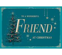 Piccadilly Greetings Christmas Card Classic To a Wonderful Friend - 9 x 6 inches