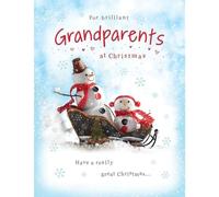 Piccadilly Greetings Christmas Card, Couple Grandparents, Snowman - 8 x 6 inches