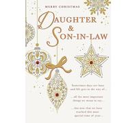 Piccadilly Greetings Christmas Card Daughter & Son In Law Filigree decs - 9 x 6 inches