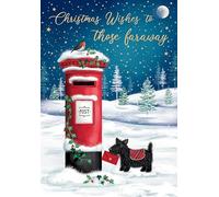 Piccadilly Greetings Christmas Card For Those Faraway Postbox westie - 9 x 6 inches