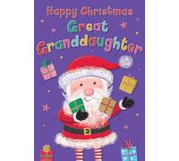 Piccadilly Greetings Christmas Card, Great Granddaughter, Santa - 9 x 6 inches