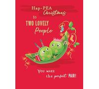 Piccadilly Greetings Christmas Card Humour Couple Pea pod - 8 x 6 inches