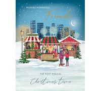 Piccadilly Greetings Christmas Card Magical Christmas Friends Market - 8 x 6 inches