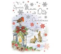 Piccadilly Greetings Christmas Card Mum & Dad - 9 x 6 inches - Regal Publishing, C85193
