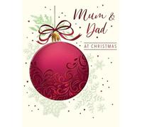 Piccadilly Greetings Christmas Card Mum & Dad Baubles - 8 x 6 inches