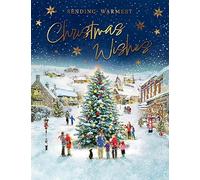 Piccadilly Greetings Christmas Card Open Town tree - 8 x 6 inches