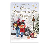 Piccadilly Greetings Christmas Card Son & Daughter in Law - 9 x 6 inches - Regal Publishing, C85491