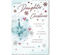 Piccadilly Greetings Christmas Card To a lovely Daughter 3D star - 9 x 6 inches