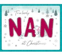 Piccadilly Greetings Christmas Card To a Lovely Nan Type & bears - 8 x 6 inches