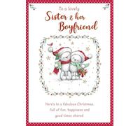 Piccadilly Greetings Christmas Card To a Lovely Sister & Her Boyfriend Cutie Teddies - 9 x 6 inches