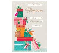 Piccadilly Greetings Christmas Card To a Lovely Stepmum Gift pile - 9 x 6 inches