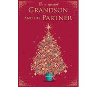 Piccadilly Greetings Christmas Card To a Special Grandson & Partner Foil tree - 9 X 6 inches