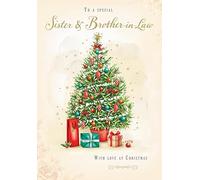 Piccadilly Greetings Christmas Card To a Special Sister & Brother In Law Traditional tree - 9 x 6 inches