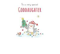 Piccadilly Greetings Christmas Card To a Very Special Goddaughter Penguin - 8 x 6 inches