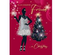 Piccadilly Greetings Christmas Card To an Amazing Friend Glam girl - 8 x 6 inches