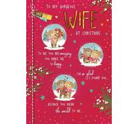 Piccadilly Greetings Christmas Card To my Gorgeous Wife Bear storyboard - 9 x 6 inches