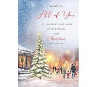 Piccadilly Greetings Christmas Card Wishing All Of You Glowy scene - 9 x 6 inches