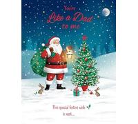 Piccadilly Greetings Christmas Card You are Like A Dad to me Santa & tree - 8 x 6 inches