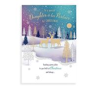 Piccadilly Greetings Classic Christmas Card Daughter & Partner - 9 x 6 inches,A41293