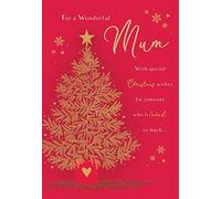 Piccadilly Greetings Classic Christmas Card Mum, Red, 9 x 6 inches