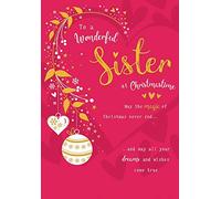 Piccadilly Greetings Classic Christmas Card Sister - 9 x 6 inches