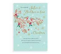 Piccadilly Greetings Classic Christmas Card Sister & Brother in Law - Regal Publishing C85445, Green, 9 x 6 inches