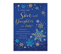 Piccadilly Greetings Classic Christmas Card Son & Daughter in Law - Regal Publishing, C85456, Blue, 9 x 6 inches