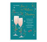 Piccadilly Greetings Classic Christmas Card Son & Partner - Regal Publishing,C85459, Green, 9 x 6 inches