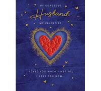 Piccadilly Greetings Classic Valentines Card Husband - 8 x 6 inches