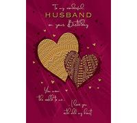 Piccadilly Greetings Contemporary Birthday Card Husband - 9 x 6 inches