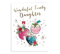 Piccadilly Greetings Contemporary Luxury Christmas Card Daughter - 8 x 6 Inches - Koko Designs