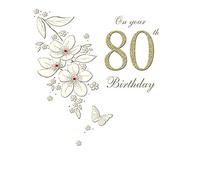 Piccadilly Greetings Contemporary Milestone Age Birthday Card Age 80 F - 8 x 6 inches