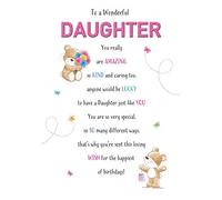 Piccadilly Greetings Cute Birthday Card Daughter - 9 x 6 inches