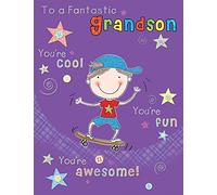 Piccadilly Greetings Cute Birthday Card Grandson - 8 x 6 inches