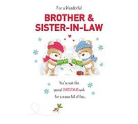 Piccadilly Greetings Cute Christmas Card Brother & Sister in Law - 9 x 6 inches
