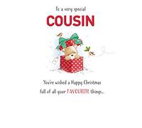 Piccadilly Greetings Cute Christmas Card Cousin - 7 x 5 inches