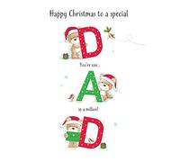 Piccadilly Greetings Cute Christmas Card Dad - 9 x 6 inches