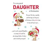 Piccadilly Greetings Cute Christmas Card Daughter - 9 x 6 inches
