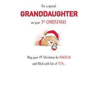 Piccadilly Greetings Cute Christmas Card Granddaughter 1st Xmas - 7 x 5 inches