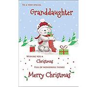 Piccadilly Greetings Cute Christmas Card Granddaughter - 7 x 5 inches